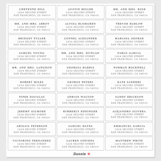 Lauren Gast Adresetiketten Elegant Bruiloft Sticker (Vel)