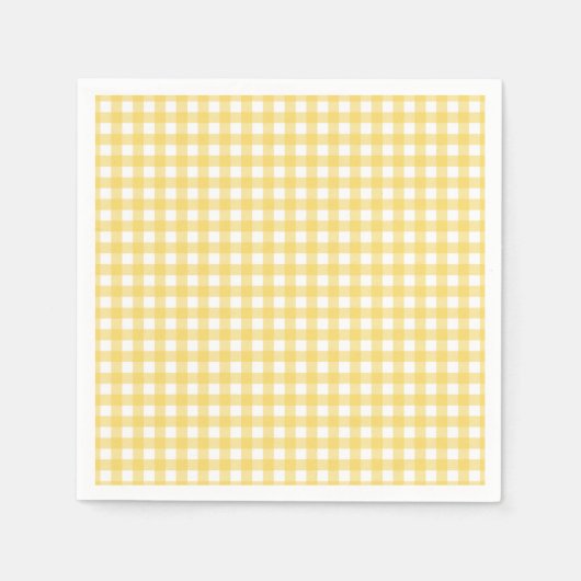 Lauren Geel Gingham Papieren Servet (Voorkant)