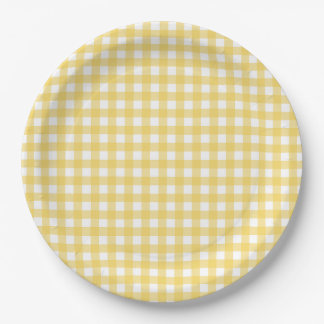 Lauren Gele Gingham Papieren Borden Bordje