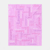 Lauren gepersonaliseerde naam licht paarse roze de fleece deken (Voorkant)
