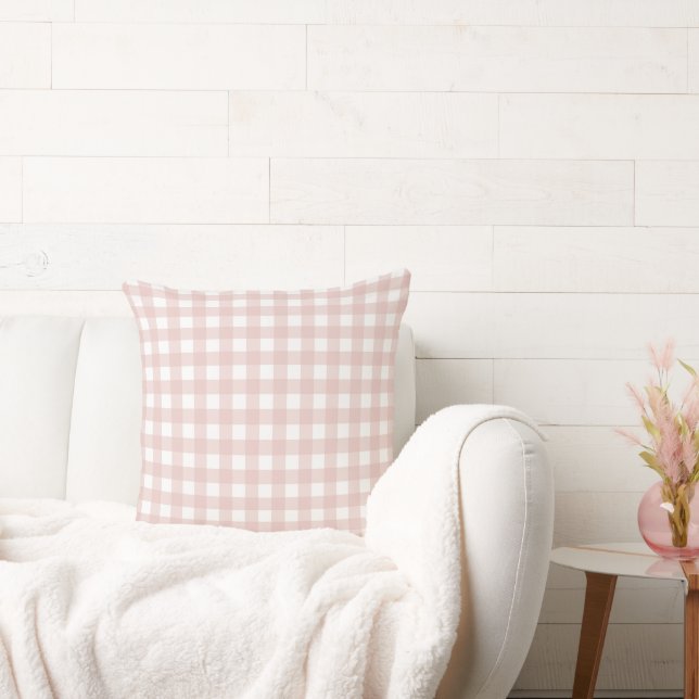 Lauren Gingham Pastel Roze Kussen (Bank)