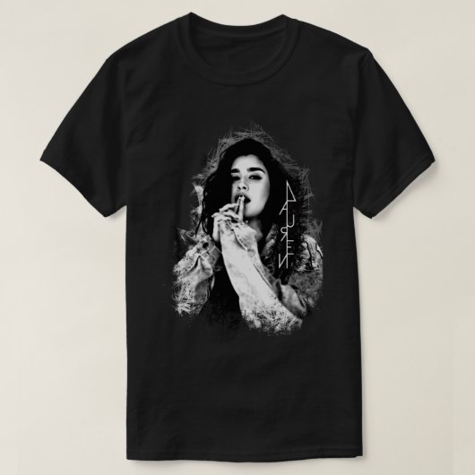Lauren Jauregui zwarte en witte logo Classic T-Shi T-shirt (Design voorkant)