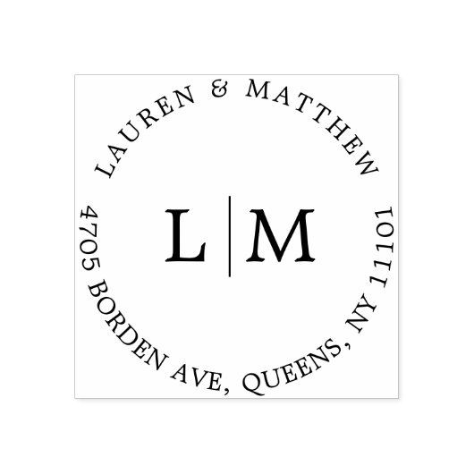 Lauren Monogram Elegante bruiloft Rubberstempel (Afrduk)