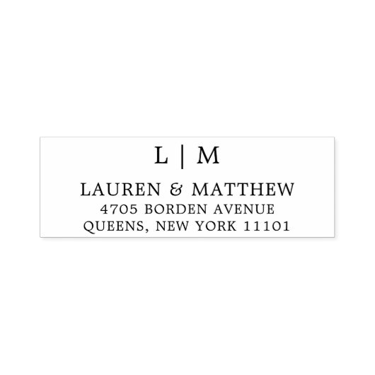 Lauren Monogram Elegante bruiloft Zelfinktende Stempel (Design)