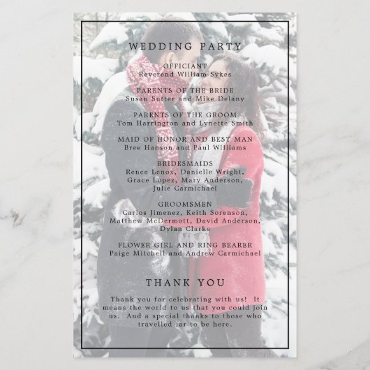 Lauren Monogram Foto Elegante Bruiloft (Achterkant)