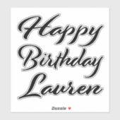 Lauren Name Vorname black Sticker Geburtstag (Vel)