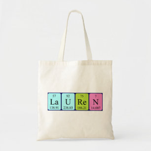 Lauren periodieke lijstnaam canvas tas