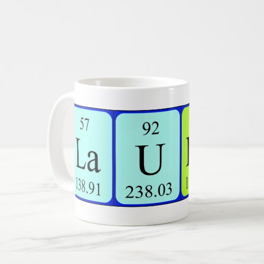 Lauren periodieke lijstnaam mok (Voorkant links)