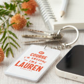 Lauren Persoonlijke naam Birthday Gift Sleutelhanger (Voorkant Rechts)