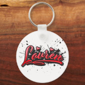 Lauren red Heart Graffiti Schlüsselanhänger Sleutelhanger (Voorkant)