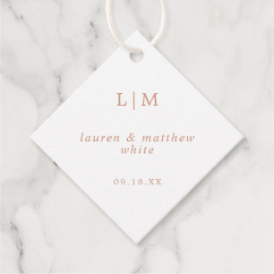 Lauren Roos Goud Monogram Elegant Bruiloft Bedankjes Labels