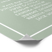 Lauren Sage Groen Monogram Elegante Bruiloft Poster (Hoek)