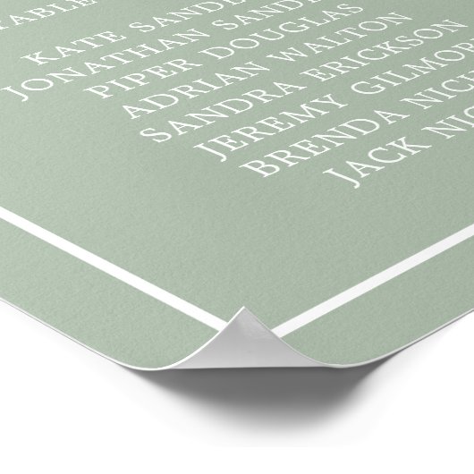 Lauren Sage Groen Monogram Elegante Bruiloft Poster (Hoek)