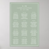 Lauren Sage Groen Monogram Elegante Bruiloft Poster (Voorkant)