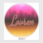 Lauren Vorname Name golden pink Aufkleber Sticker (Vel)