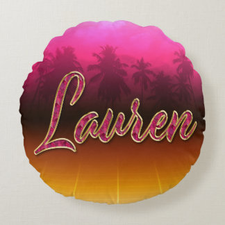 Lauren Vorname Name golden pink Kissen Rond Kussen