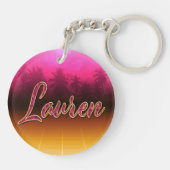 Lauren Vorname Name golden pink Schlüsselanhänger Sleutelhanger (Achterkant)