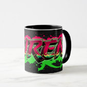 Lauren Vorname Name Graffiti red green Tasse Mok (Voorkant rechts)