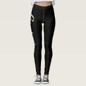 Lauren white gold Handwriting Hose Leggings (Voorkant)