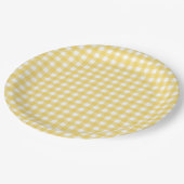 Lauren Yellow Gingham Paper Borden Papieren Bordje (Gekanteld)