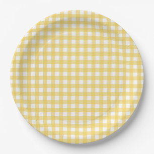 Lauren Yellow Gingham Paper Borden Papieren Bordje