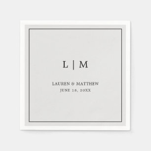 Lauren Zilver Monogram Elegant Bruiloft Servet