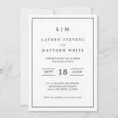 Lauren Zwart-Wit Elegant Repetitie Diner Kaart (Voorkant)