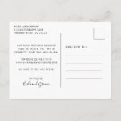 Lauren Zwart-wit Monogram Elegante bruiloft Aankondigingskaart (Achterkant)