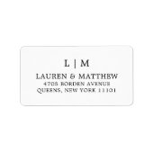 Lauren Zwart-wit Monogram Elegante bruiloft Etiket (Voorkant)