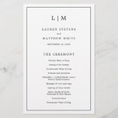 Lauren Zwart-wit Monogram Elegante bruiloft Flyer (Voorkant)