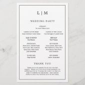 Lauren Zwart-wit Monogram Elegante bruiloft Flyer (Achterkant)