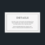 Lauren Zwart-wit Monogram Elegante bruiloft Informatiekaartje<br><div class="desc">Eenvoudige kleine trouwbehuizingskaart met een modern, maar elegant design met uw details omgeven door een dunne rand en uw monogram op de achterkant. Alle ontwerpelementen zijn zwart op een witte achtergrond en kunnen worden gewijzigd in het ontwerpbewerkingsgereedschap. Een stijlvol en stijlvol ontwerp dat ideaal is voor een minimalistisch koppel. Gebruik...</div>