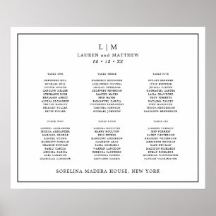 Lauren Zwart-wit Monogram Elegante bruiloft Poster
