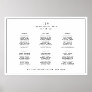 Lauren Zwart-wit Monogram Elegante bruiloft Poster