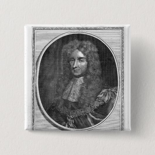 Laurence Hyde, 1e graaf van Rochester Vierkante Button 5,1 Cm (Voorkant)