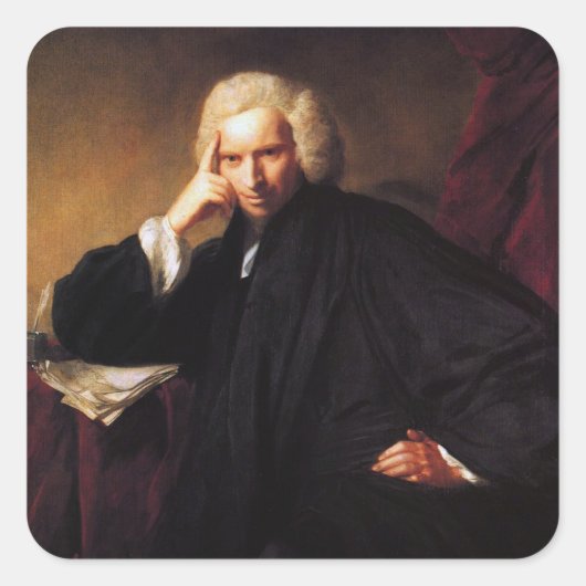 Laurence Sterne (schilderij van Sir Joshua Reynold Vierkante Sticker (Voorkant)