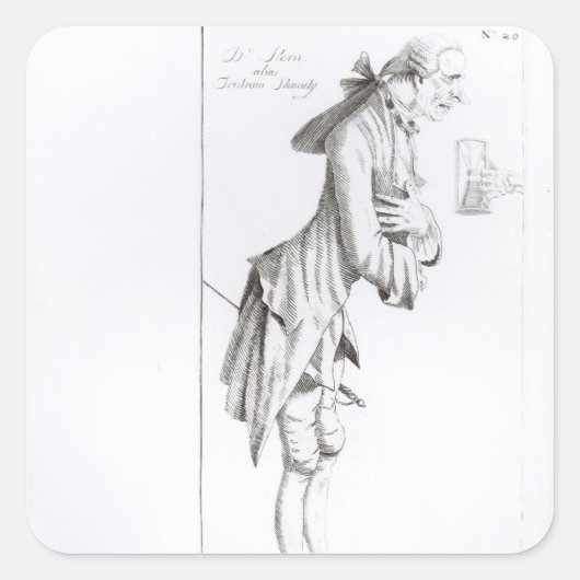 Laurence Sterne Vierkante Sticker (Voorkant)