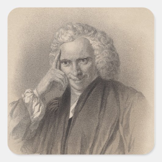 Laurence Sterne Vierkante Sticker (Voorkant)