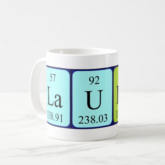 Laurene periodieke lijstnaam mok (Voorkant links)