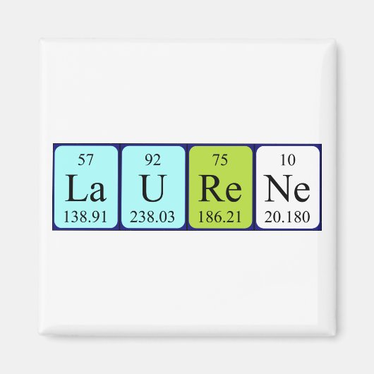 Laurene periodieke tabelnaam magnet (Voorkant)