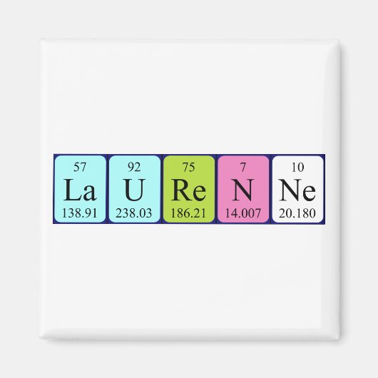 Laurenne periodiek table name magnet (Voorkant)