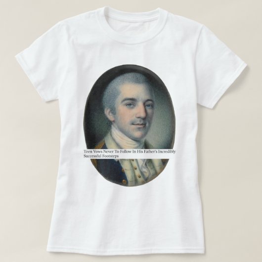 Laurens volgt niet in de voetsporen van zijn vader t-shirt (Design voorkant)