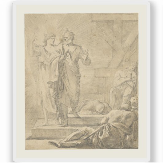 Laurent de La Hyre - De bevrijding van Sint-Pieter Sticker (Voorkant)