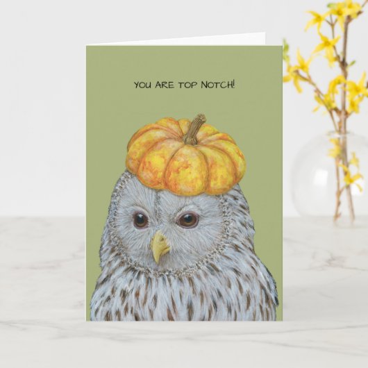 Laurent de Oeral uil wenskaart Kaart (Gele Bloem)