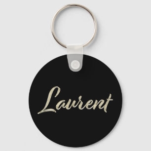 Laurent Name whitegold Button Schlüsselanhänger Sleutelhanger