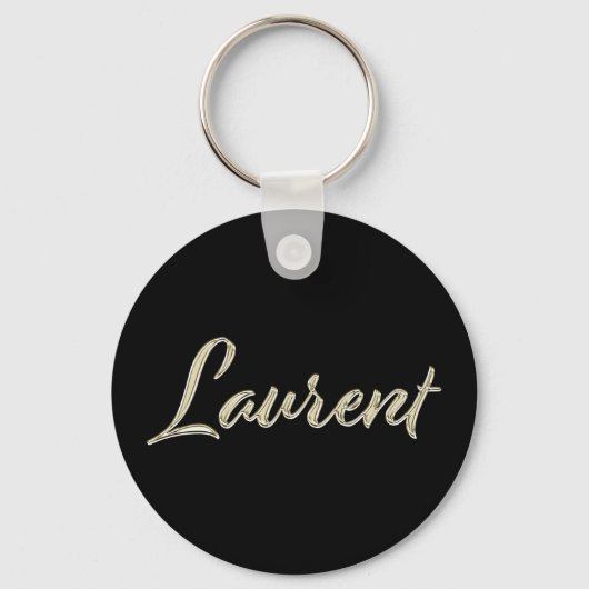 Laurent Name whitegold Button Schlüsselanhänger Sleutelhanger (Voorkant)