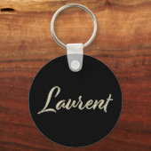 Laurent Name whitegold Button Schlüsselanhänger Sleutelhanger (Voorkant)