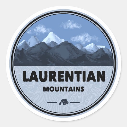 Laurentian Mountains Quebec Canada Kamperen Ronde Sticker (Voorkant)