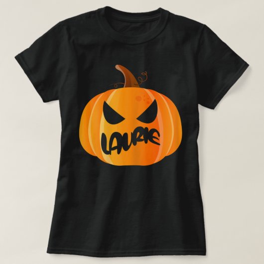 Laurie Name Custom Pumpkin Personalized Halloween T-shirt (Design voorkant)