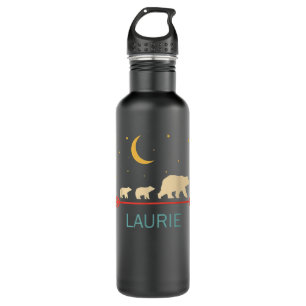 Laurie Name Gift Personalized Mama Beer with 2 Cub Waterfles